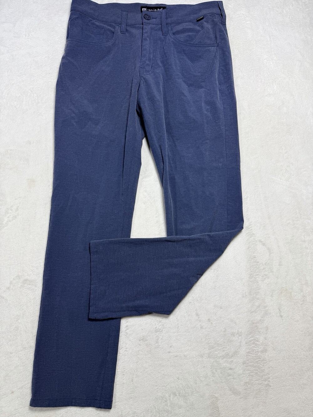 Travis Mathew The Open Golf Pants Blue Grey Tech Chino Slacks Mens Size 30x32